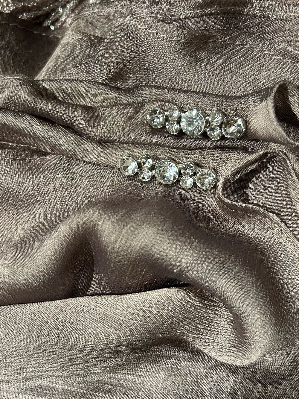 Vintage 90s S.L. Fashions Metallic Crochet Lace & Chiffon Cape 2-Piece Dress Set - Picture 15 of 15